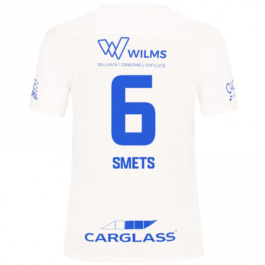 ילדים כדורגל Matte Smets #6 לָבָן הרחק ג'רזי 2024/25