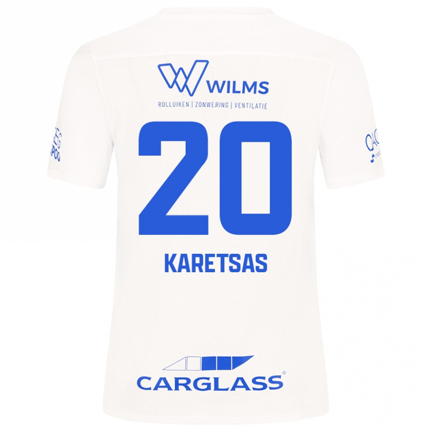 ילדים כדורגל Konstantinos Karetsas #20 לָבָן הרחק ג'רזי 2024/25