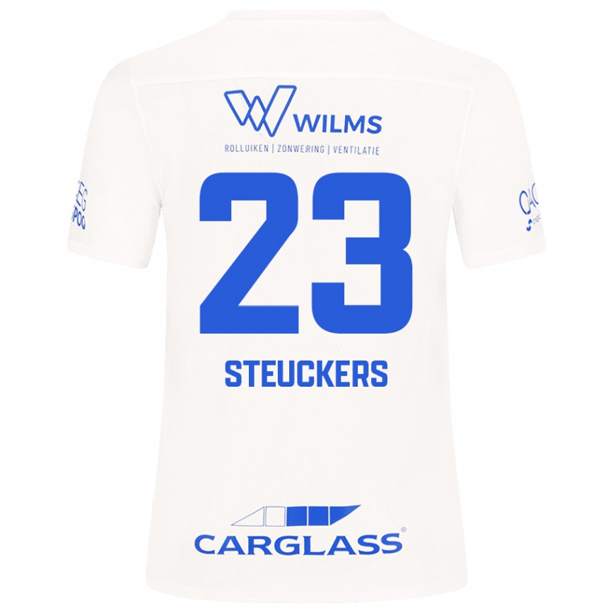 ילדים כדורגל Jarne Steuckers #23 לָבָן הרחק ג'רזי 2024/25