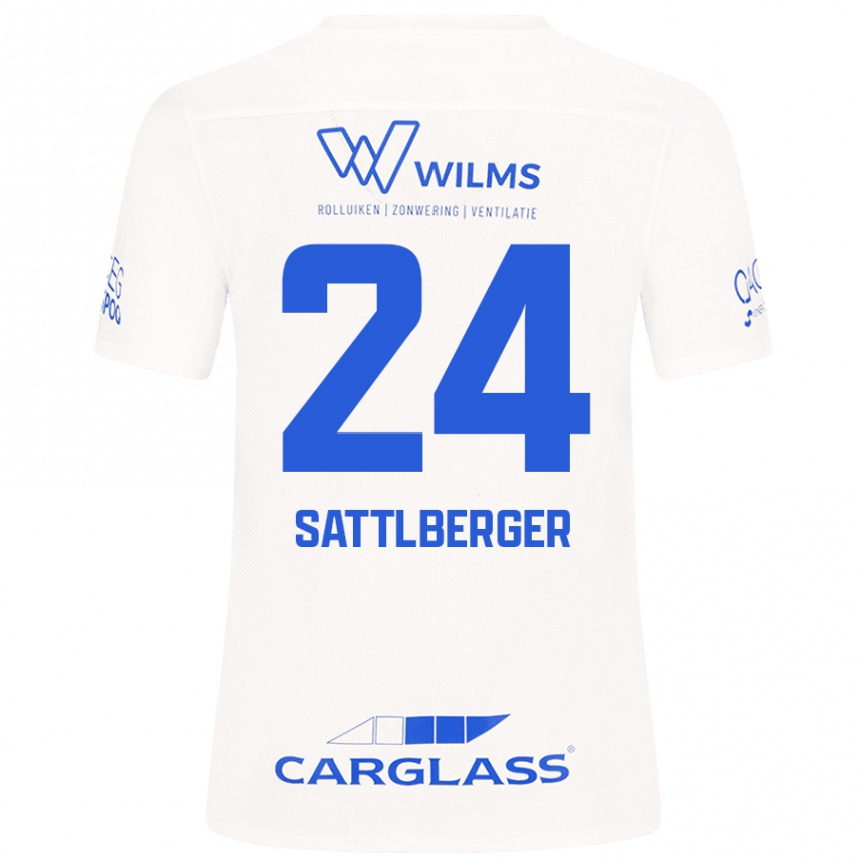 ילדים כדורגל Nikolas Sattlberger #24 לָבָן הרחק ג'רזי 2024/25
