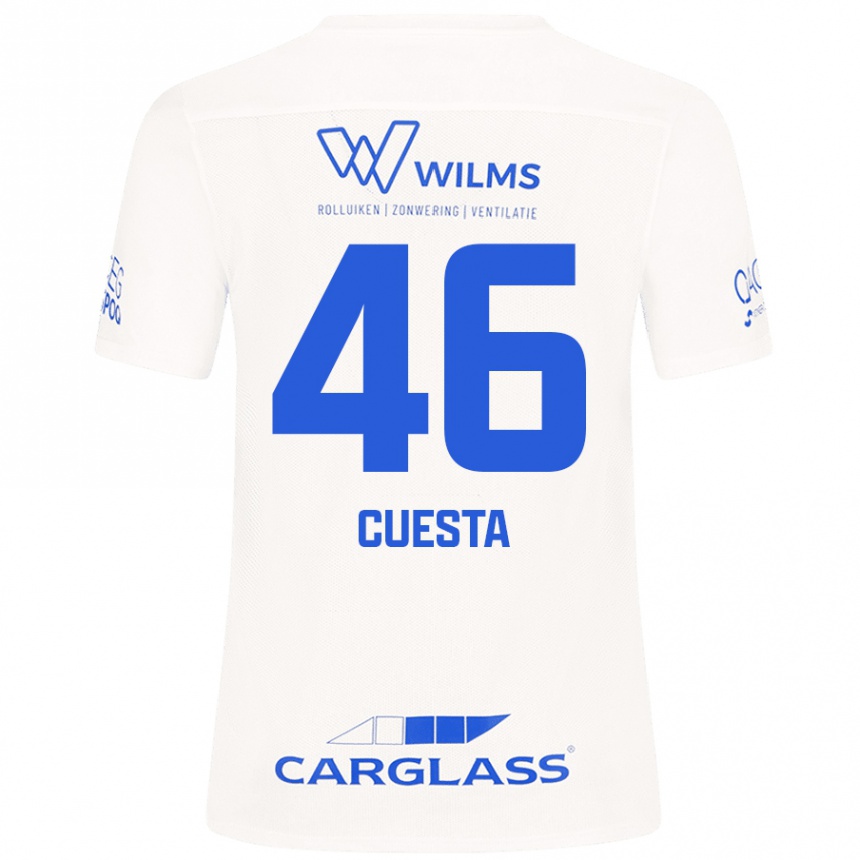 ילדים כדורגל Carlos Cuesta #46 לָבָן הרחק ג'רזי 2024/25