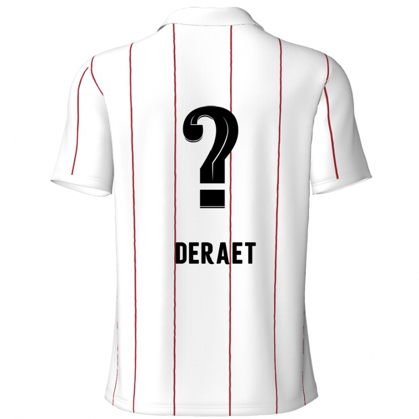 ילדים כדורגל Xavi Deraet #0 לבן שחור הרחק ג'רזי 2024/25