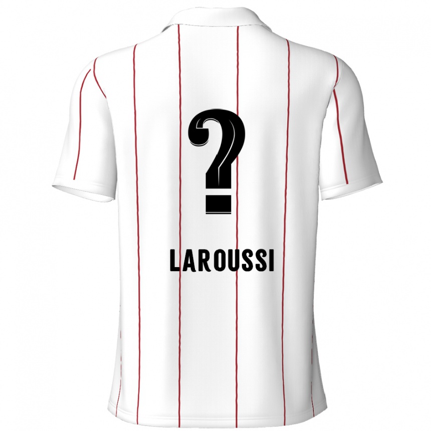 ילדים כדורגל Nizar Laroussi #0 לבן שחור הרחק ג'רזי 2024/25