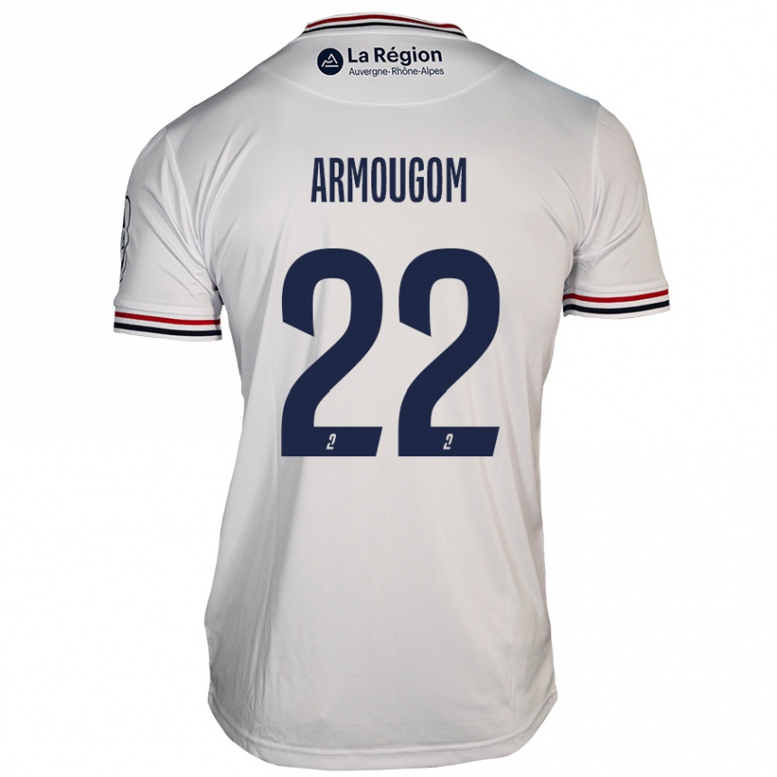 ילדים כדורגל Yoël Armougom #22 לָבָן הרחק ג'רזי 2024/25