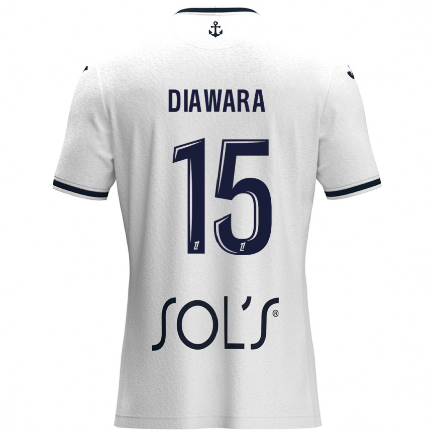 ילדים כדורגל Kandet Diawara #15 לבן כחול כהה הרחק ג'רזי 2024/25