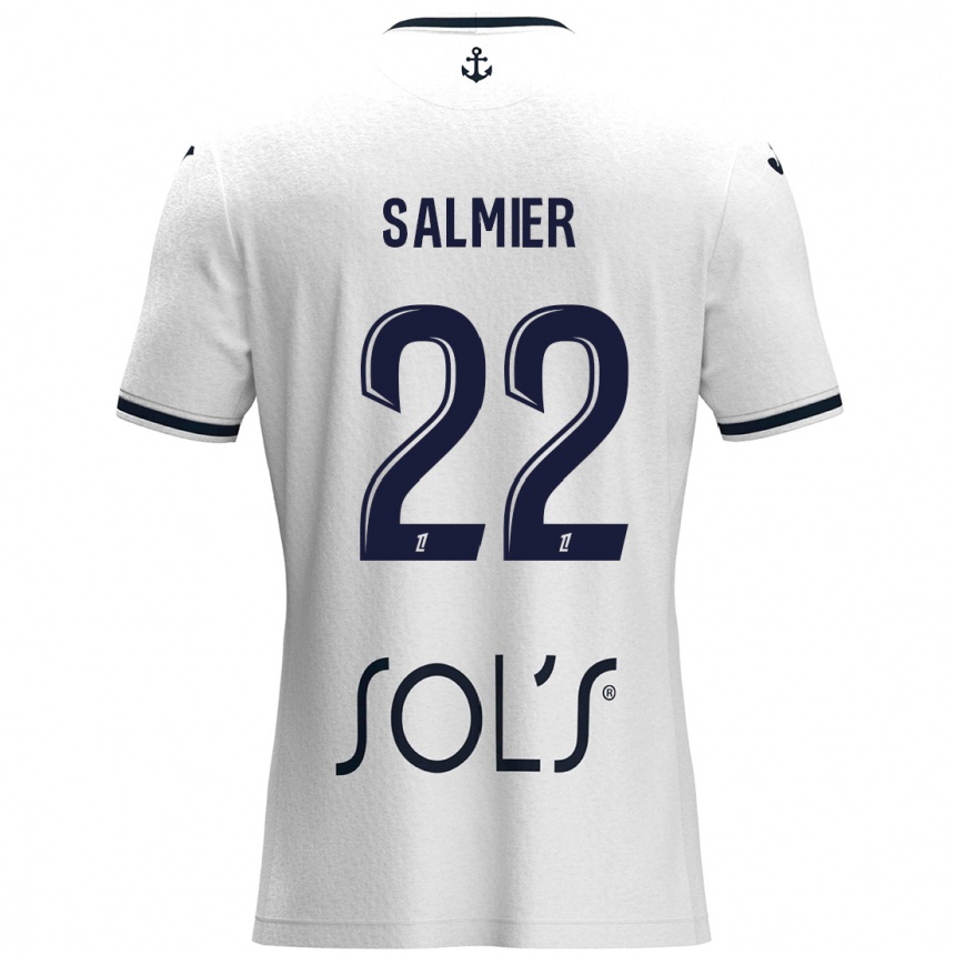 ילדים כדורגל Yoann Salmier #22 לבן כחול כהה הרחק ג'רזי 2024/25