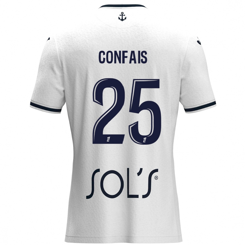 ילדים כדורגל Aloïs Confais #25 לבן כחול כהה הרחק ג'רזי 2024/25