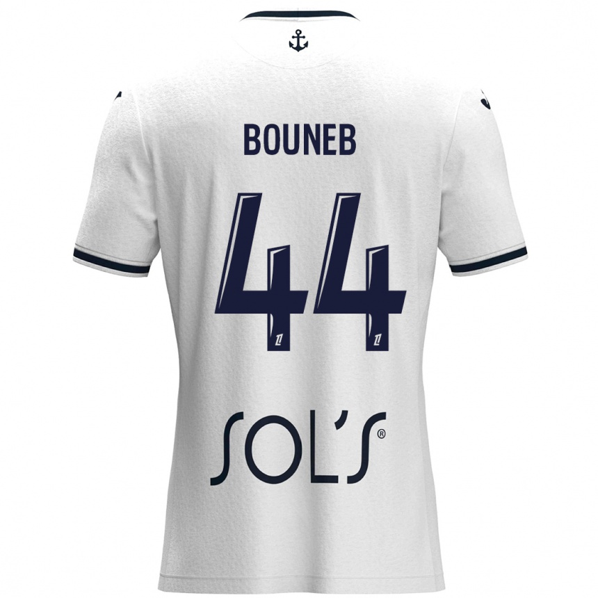 ילדים כדורגל Ismaïl Bouneb #44 לבן כחול כהה הרחק ג'רזי 2024/25
