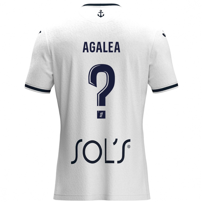 ילדים כדורגל Nathan Agalea #0 לבן כחול כהה הרחק ג'רזי 2024/25