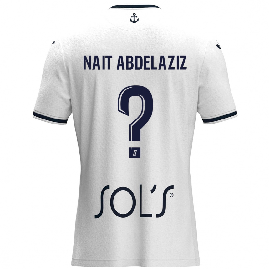 ילדים כדורגל Elias Naït Abdelaziz #0 לבן כחול כהה הרחק ג'רזי 2024/25