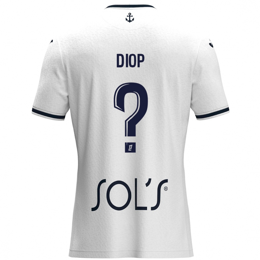 ילדים כדורגל Doro Diop #0 לבן כחול כהה הרחק ג'רזי 2024/25