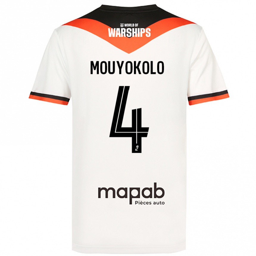 ילדים כדורגל Loris Mouyokolo #4 לָבָן הרחק ג'רזי 2024/25