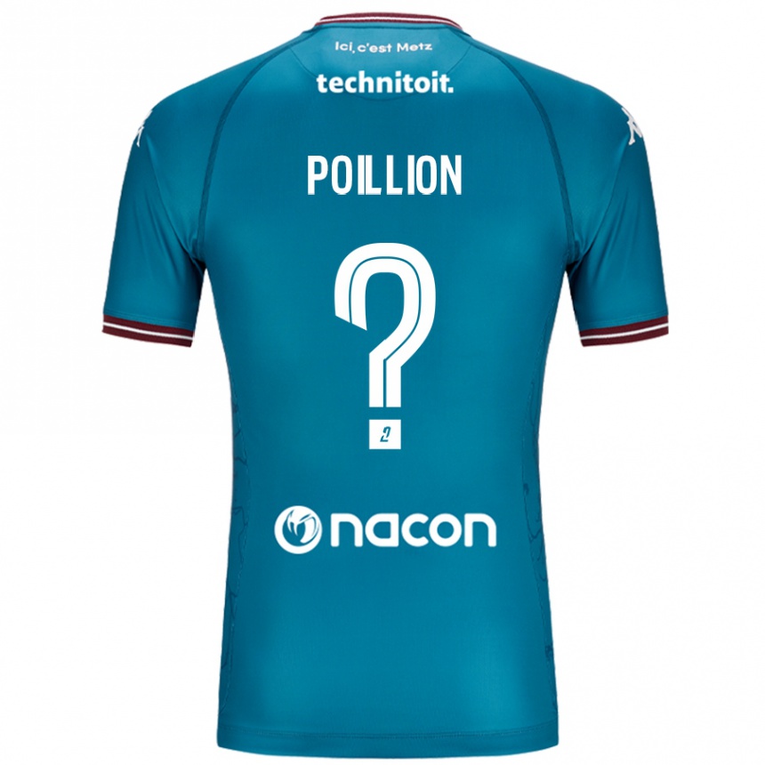 ילדים כדורגל Noé Poillion #0 בלו בנזין הרחק ג'רזי 2024/25