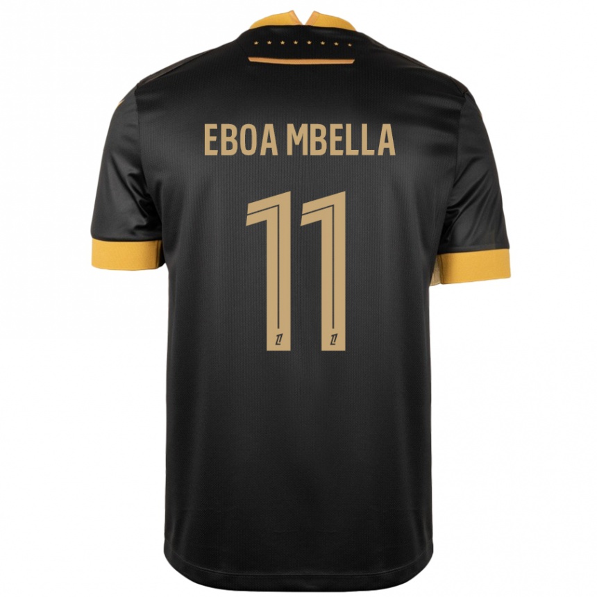 ילדים כדורגל Eden Eboa Mbella #11 שחור חום הרחק ג'רזי 2024/25