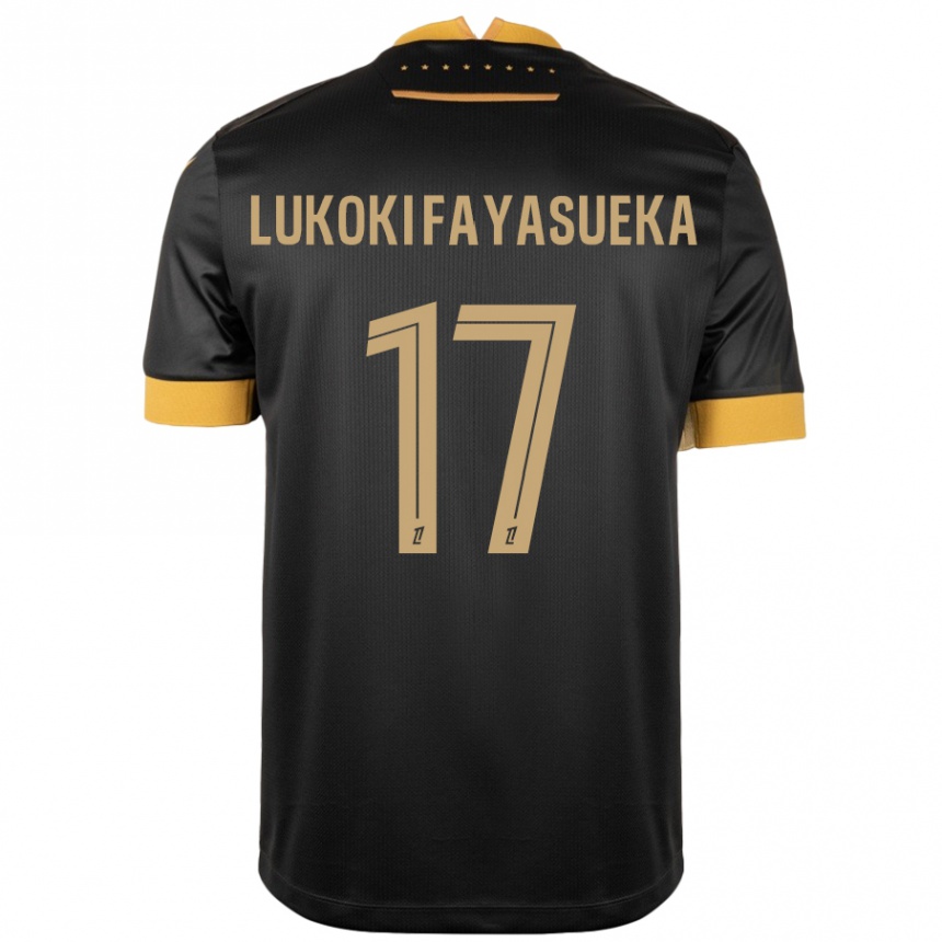 ילדים כדורגל Kévin Lukoki Fayasueka #17 שחור חום הרחק ג'רזי 2024/25