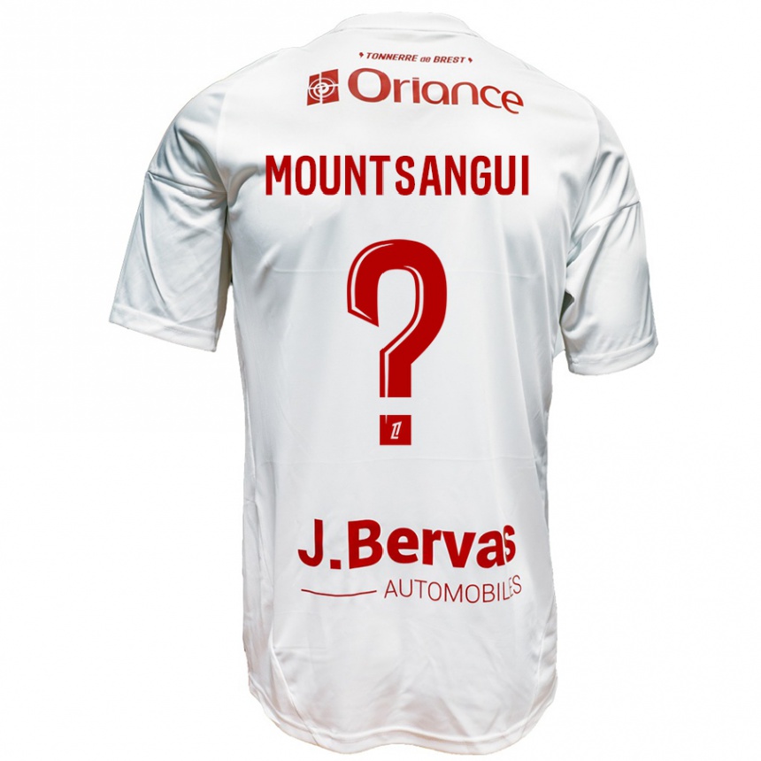 ילדים כדורגל Warren Mountsangui #0 לבן אדום הרחק ג'רזי 2024/25