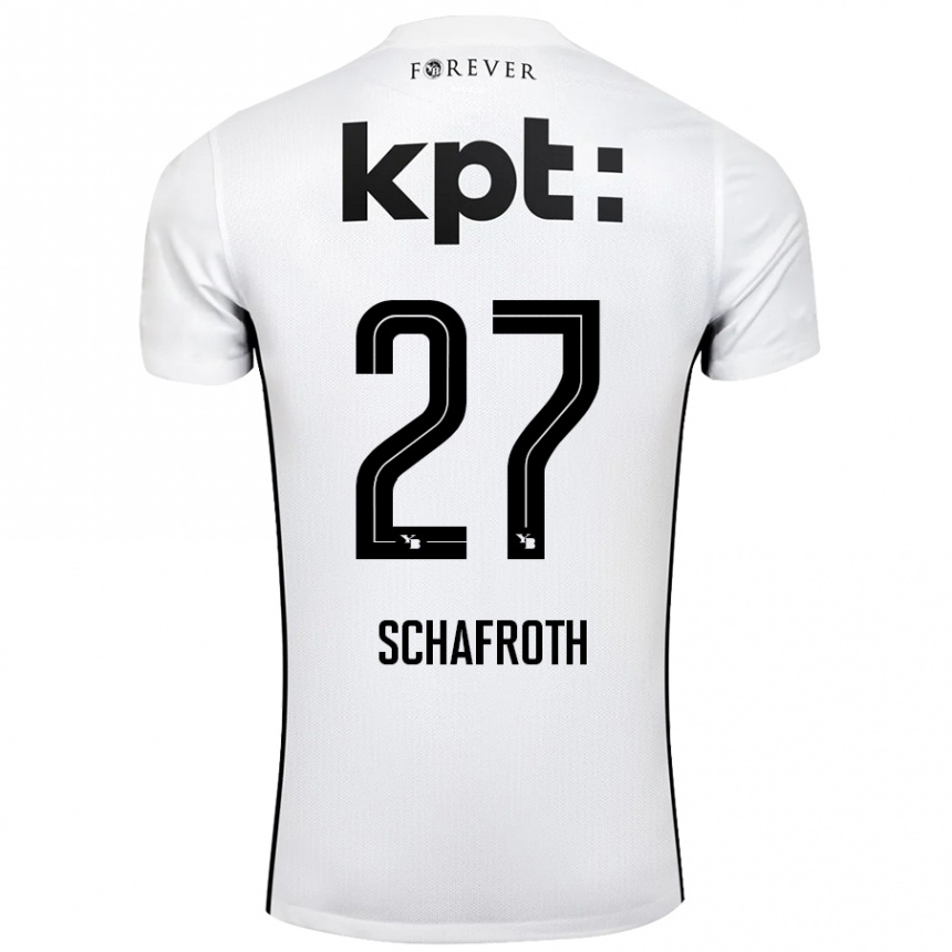 ילדים כדורגל Reto Schafroth #27 לבן שחור הרחק ג'רזי 2024/25