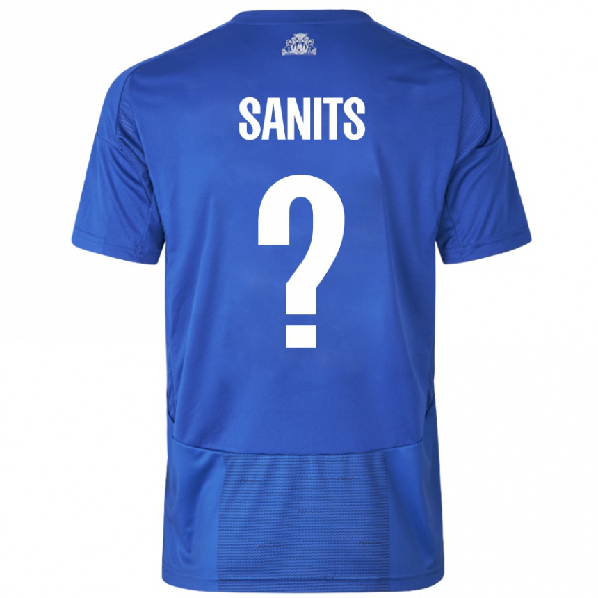 ילדים כדורגל Dimitri Sanits #0 כחול לבן הרחק ג'רזי 2024/25