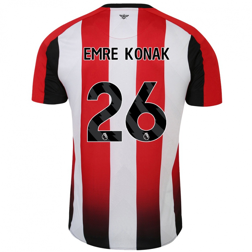 גברים כדורגל Yunus Emre Konak #26 אדום לבן ג'רזי ביתית 2024/25