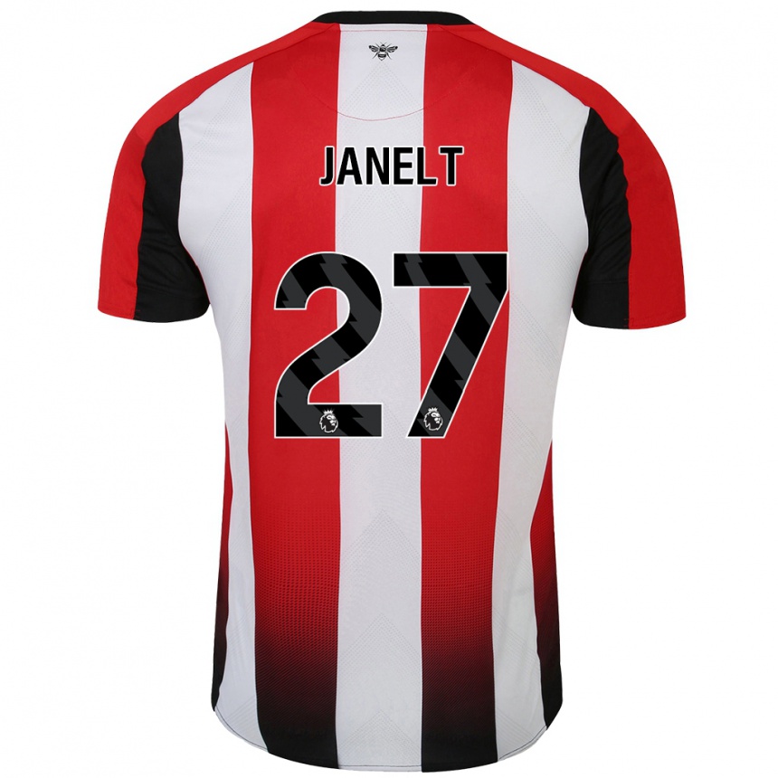 גברים כדורגל Vitaly Janelt #27 אדום לבן ג'רזי ביתית 2024/25