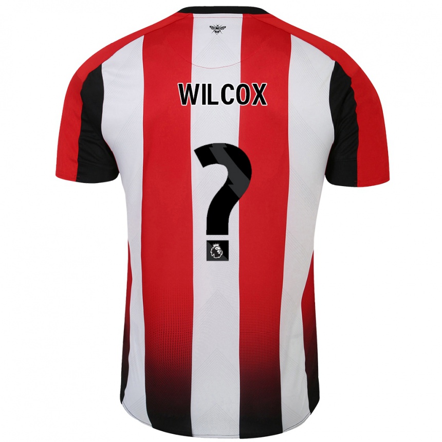 גברים כדורגל Max Wilcox #0 אדום לבן ג'רזי ביתית 2024/25