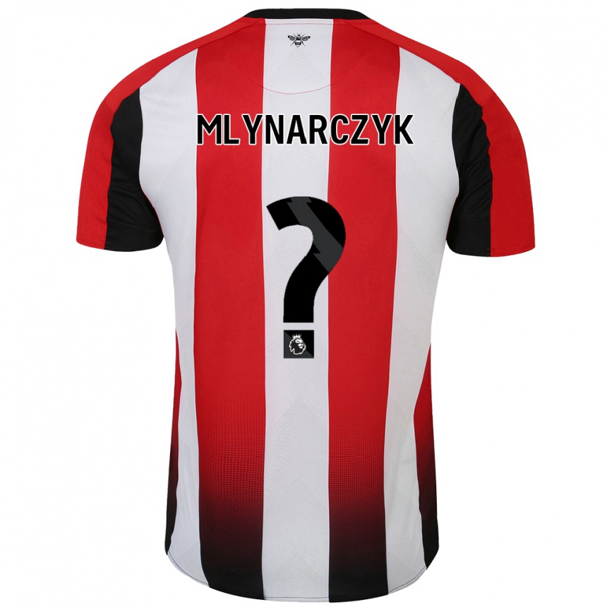 גברים כדורגל Adam Mlynarczyk #0 אדום לבן ג'רזי ביתית 2024/25