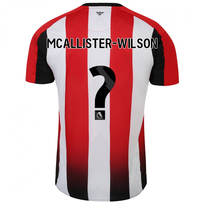 גברים כדורגל Zack Mcallister-Wilson #0 אדום לבן ג'רזי ביתית 2024/25