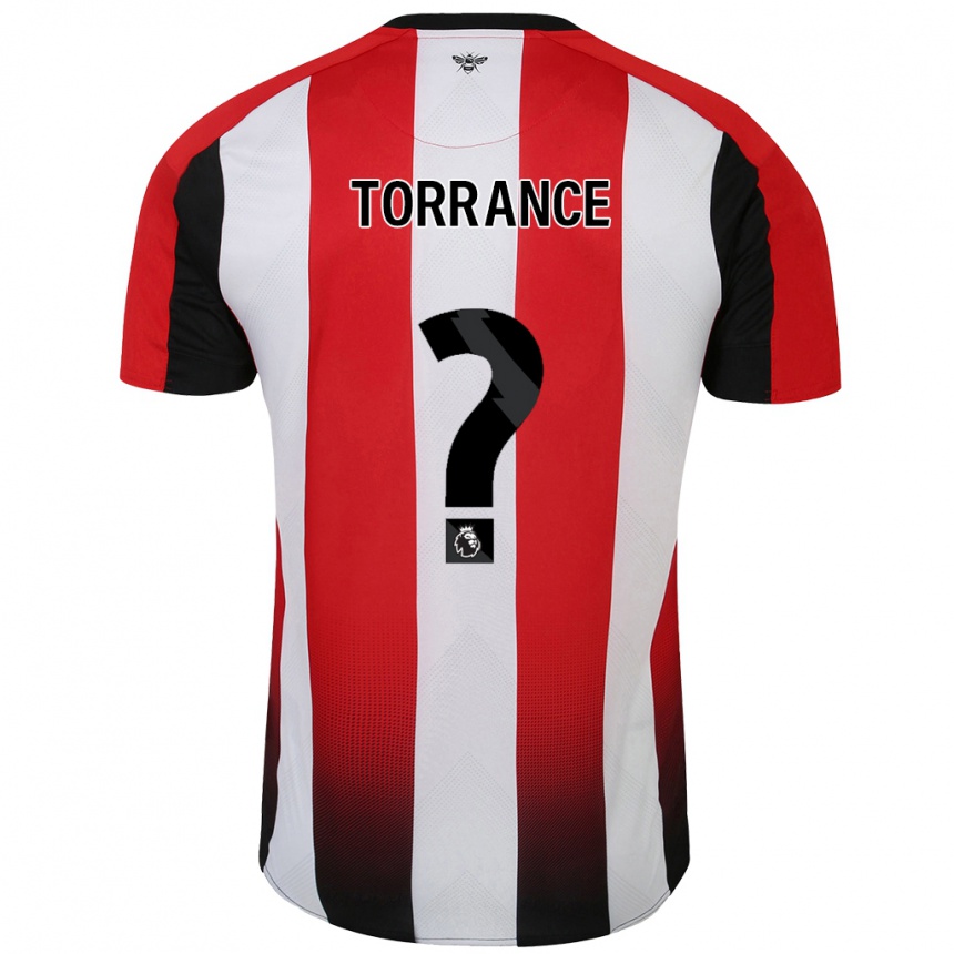 גברים כדורגל Bruno Torrance #0 אדום לבן ג'רזי ביתית 2024/25
