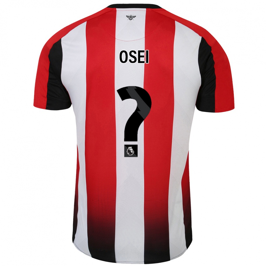 גברים כדורגל Mark Osei #0 אדום לבן ג'רזי ביתית 2024/25