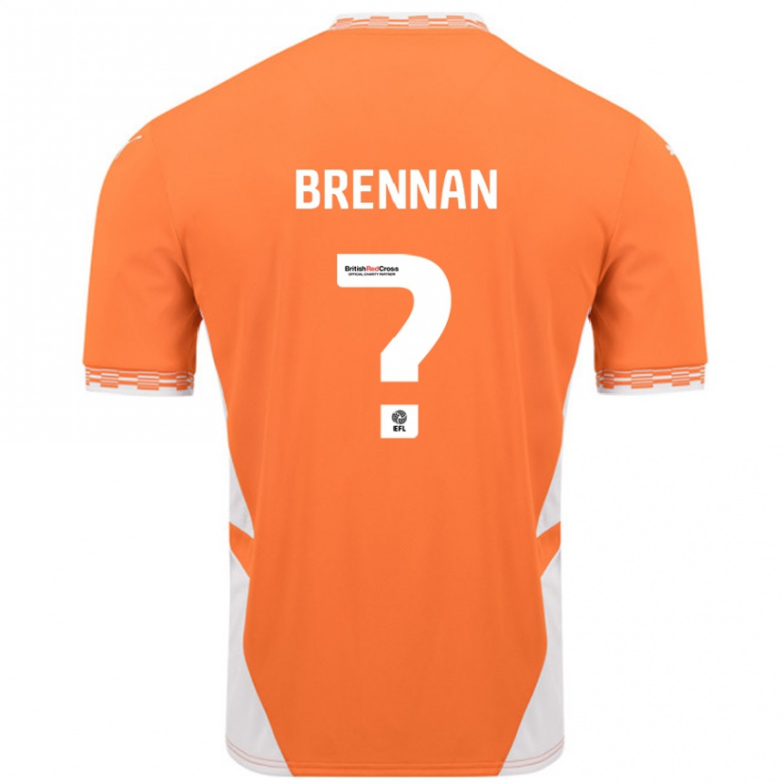 גברים כדורגל Emily Brennan #0 כתום לבן ג'רזי ביתית 2024/25