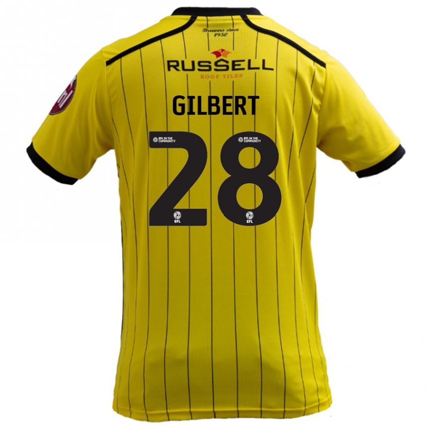 גברים כדורגל Cameron Gilbert #28 צָהוֹב ג'רזי ביתית 2024/25