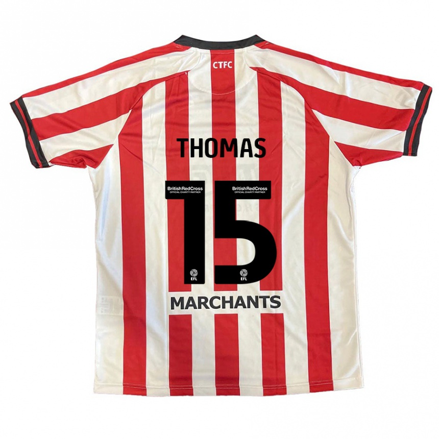 גברים כדורגל Jordan Thomas #15 אדום לבן ג'רזי ביתית 2024/25