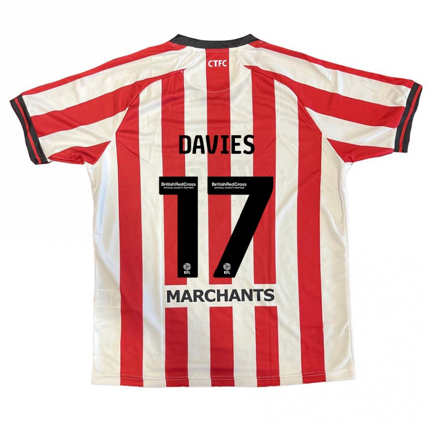 גברים כדורגל Annabel Davies #17 אדום לבן ג'רזי ביתית 2024/25