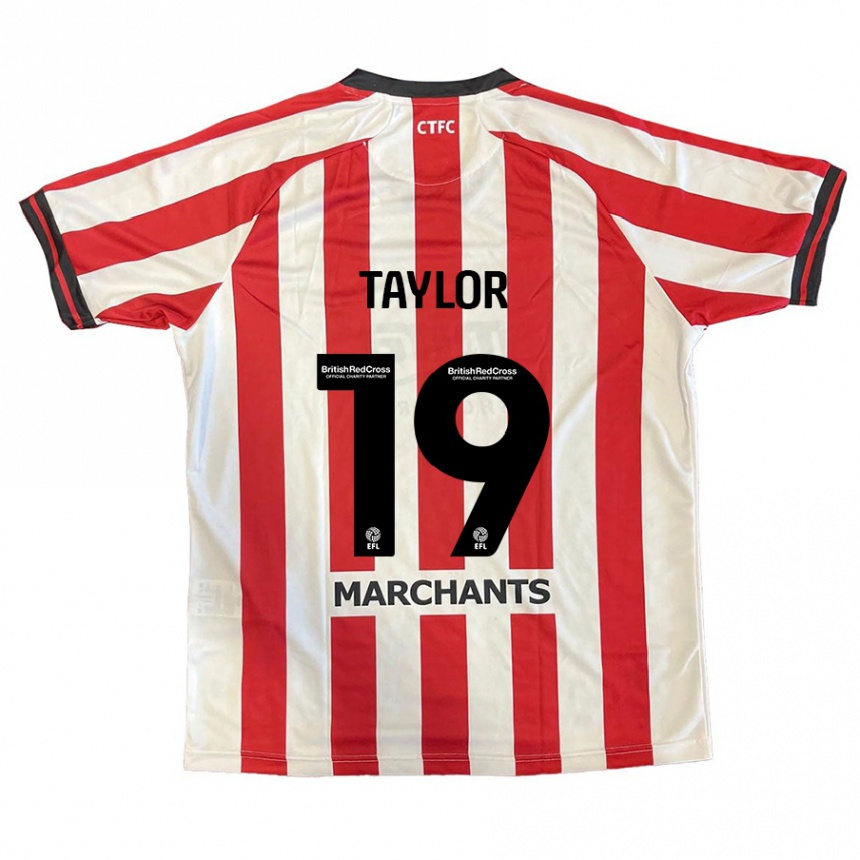גברים כדורגל Jessie Taylor #19 אדום לבן ג'רזי ביתית 2024/25