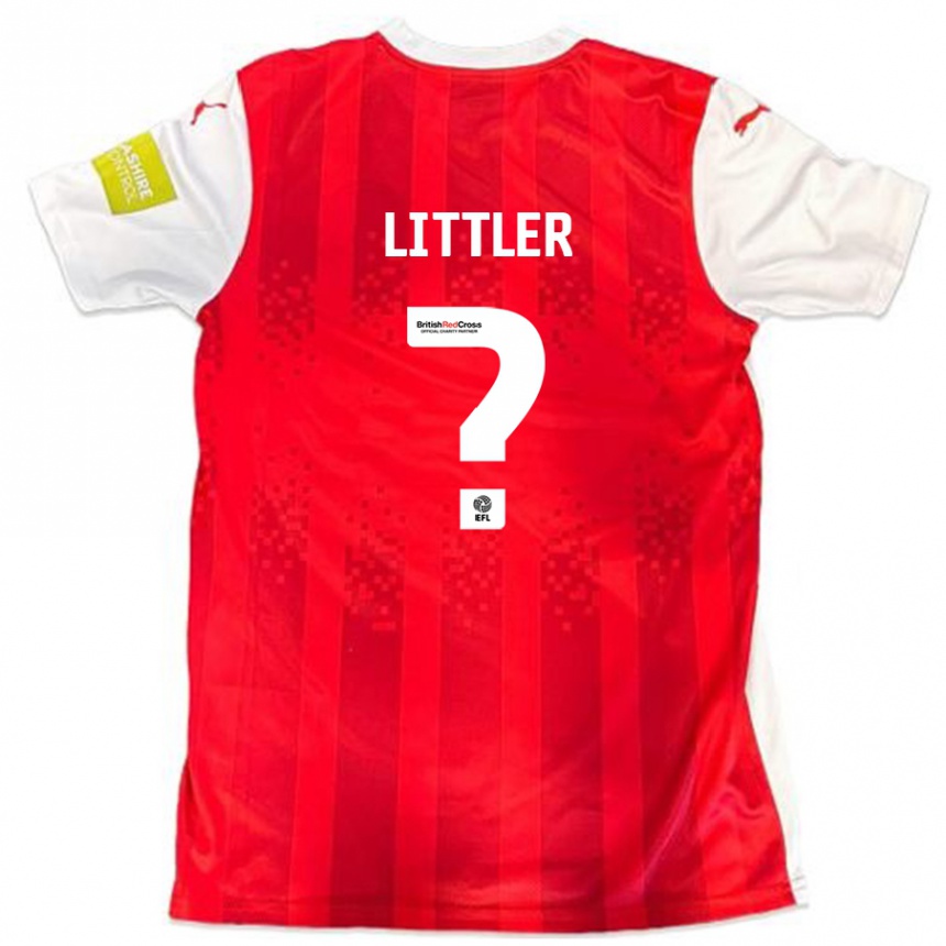 גברים כדורגל Zack Littler #0 אדום לבן ג'רזי ביתית 2024/25
