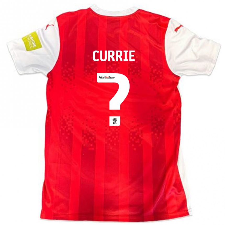 גברים כדורגל Harvey Currie #0 אדום לבן ג'רזי ביתית 2024/25