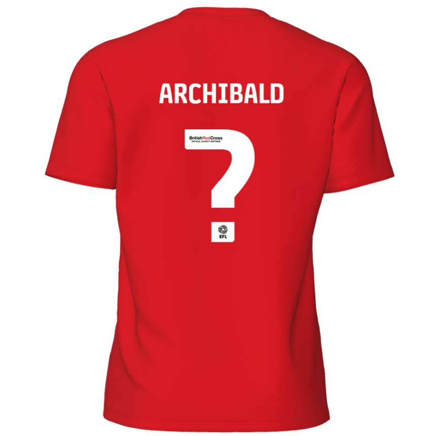 גברים כדורגל Aaron Archibald #0 אָדוֹם ג'רזי ביתית 2024/25