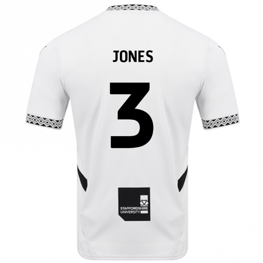 גברים כדורגל Dan Jones #3 לָבָן ג'רזי ביתית 2024/25