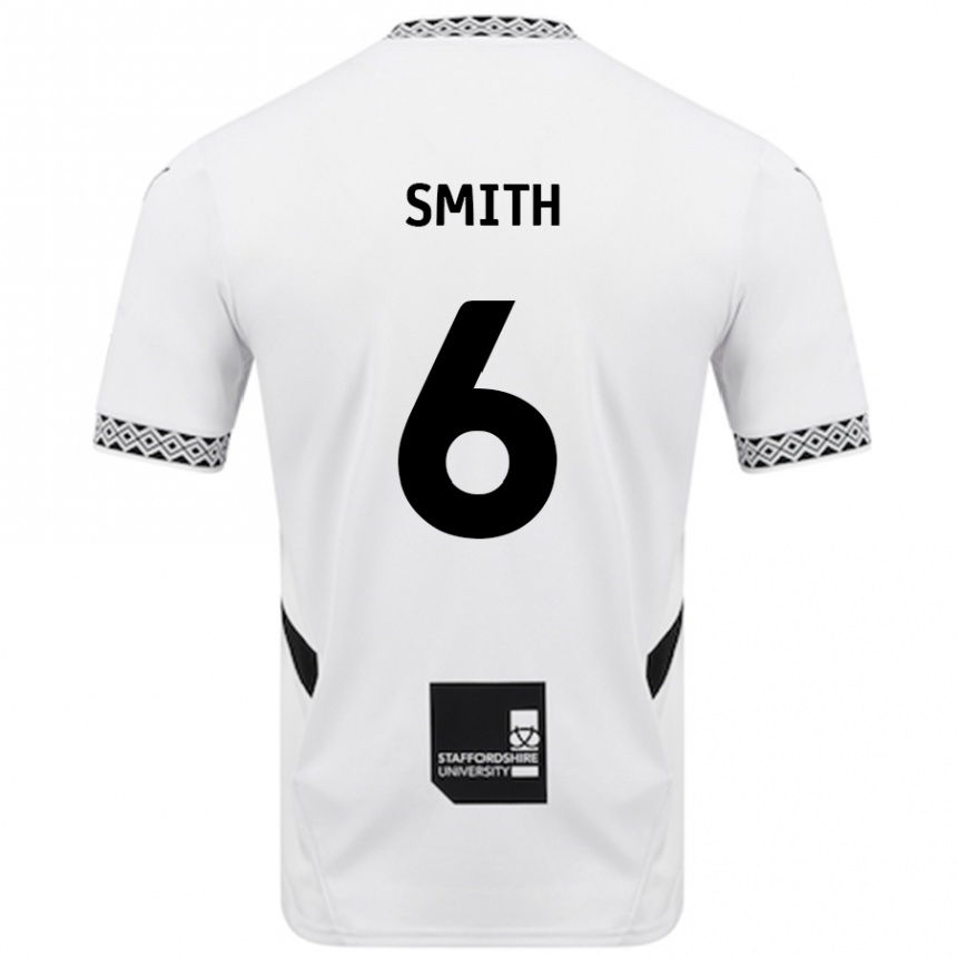 גברים כדורגל Nathan Smith #6 לָבָן ג'רזי ביתית 2024/25