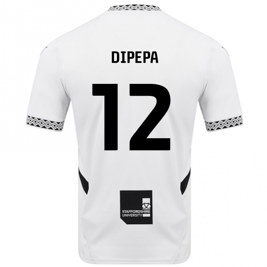 גברים כדורגל Baylee Dipepa #12 לָבָן ג'רזי ביתית 2024/25
