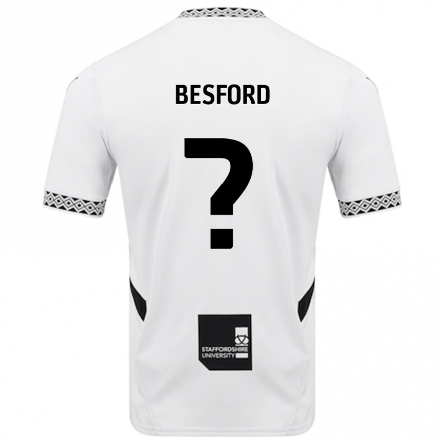 גברים כדורגל Callum Besford #0 לָבָן ג'רזי ביתית 2024/25