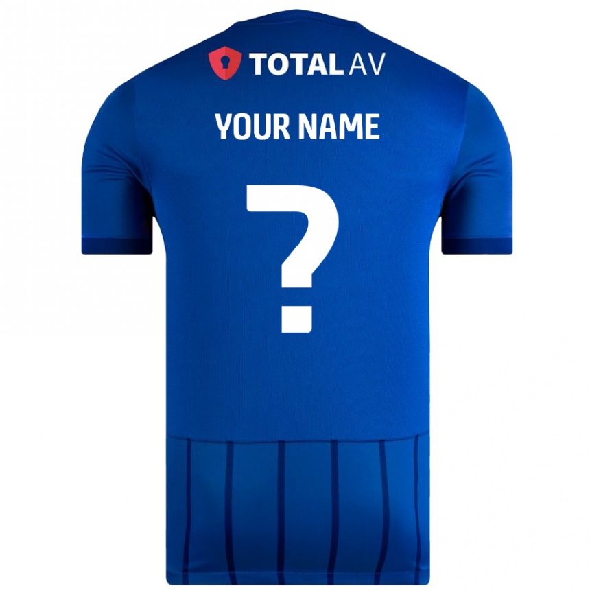 גברים כדורגל השם שלך #0 כְּחוֹל ג'רזי ביתית 2024/25