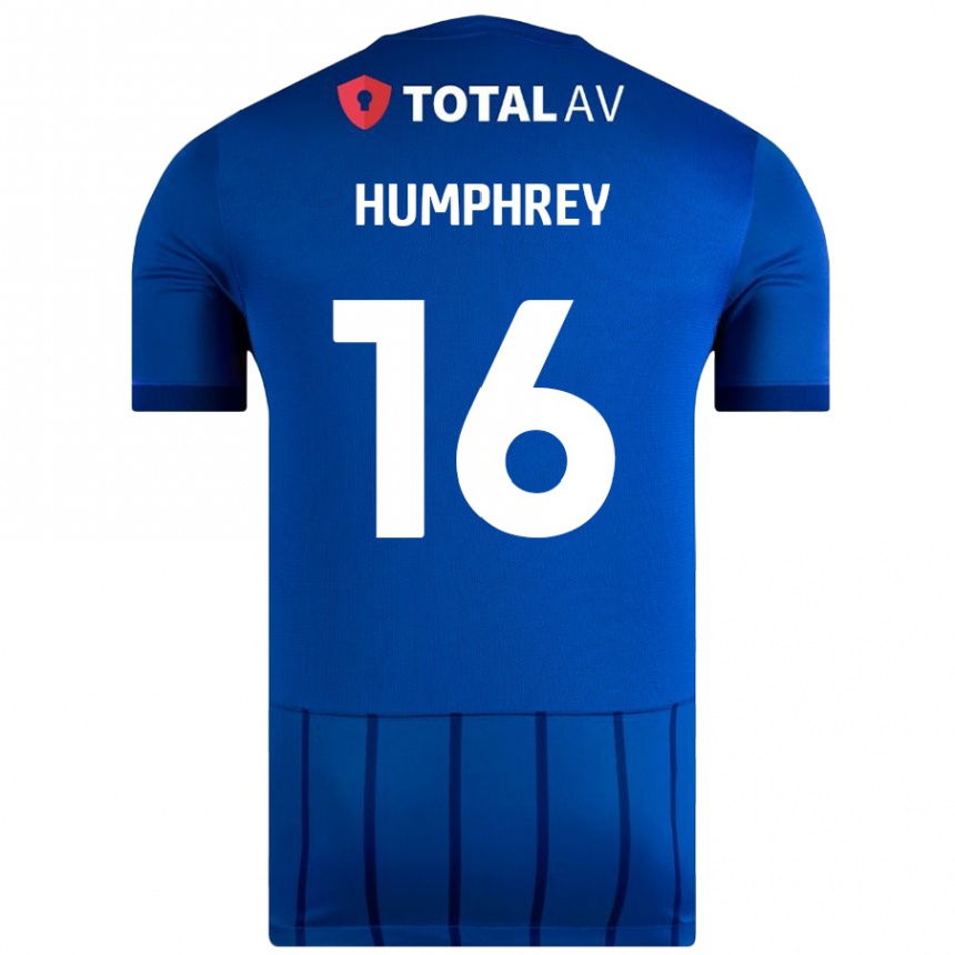 גברים כדורגל Ella Humphrey #16 כְּחוֹל ג'רזי ביתית 2024/25
