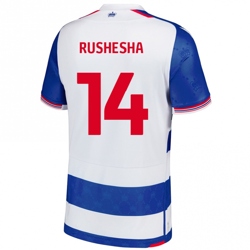 גברים כדורגל Tivonge Rushesha #14 כחול לבן ג'רזי ביתית 2024/25