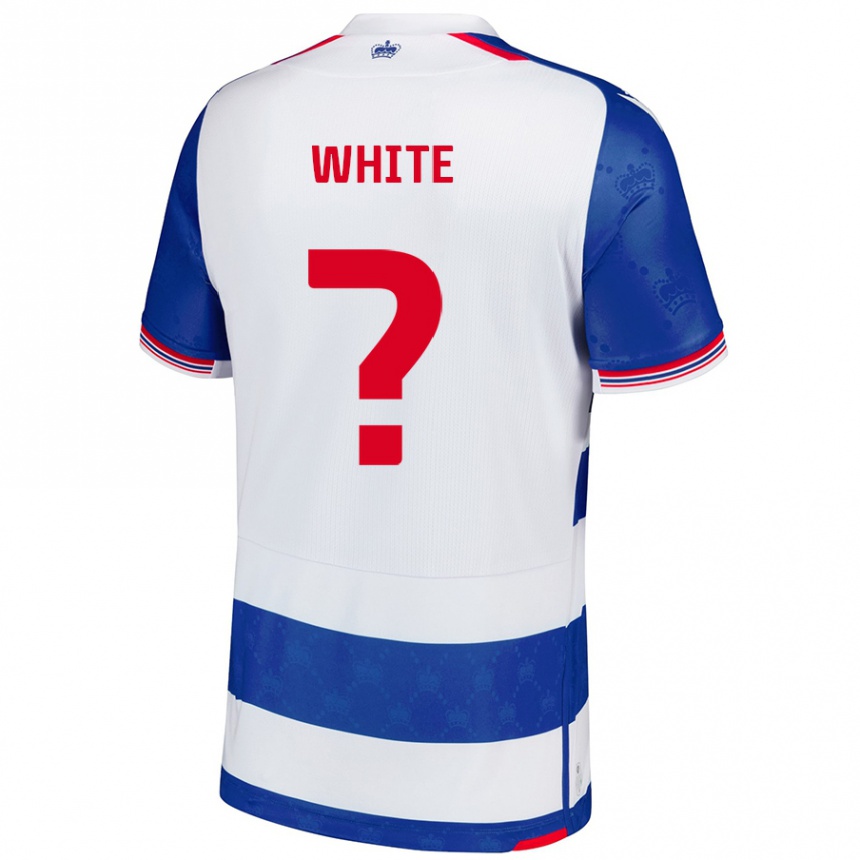 גברים כדורגל Aaron White #0 כחול לבן ג'רזי ביתית 2024/25