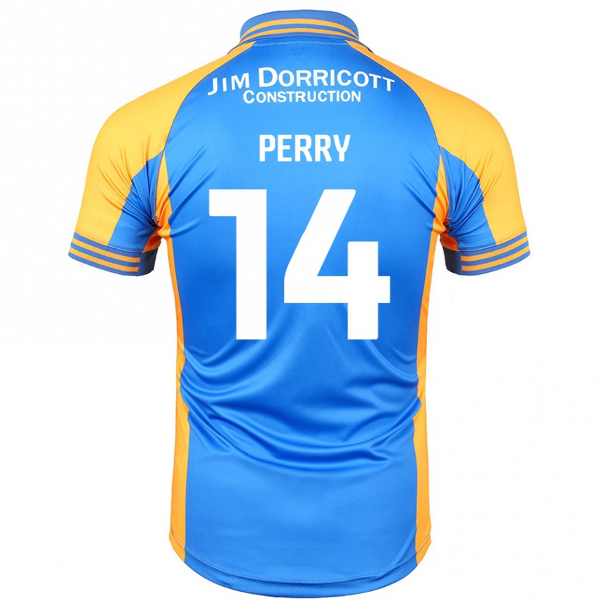 גברים כדורגל Taylor Perry #14 ענבר כחול ג'רזי ביתית 2024/25