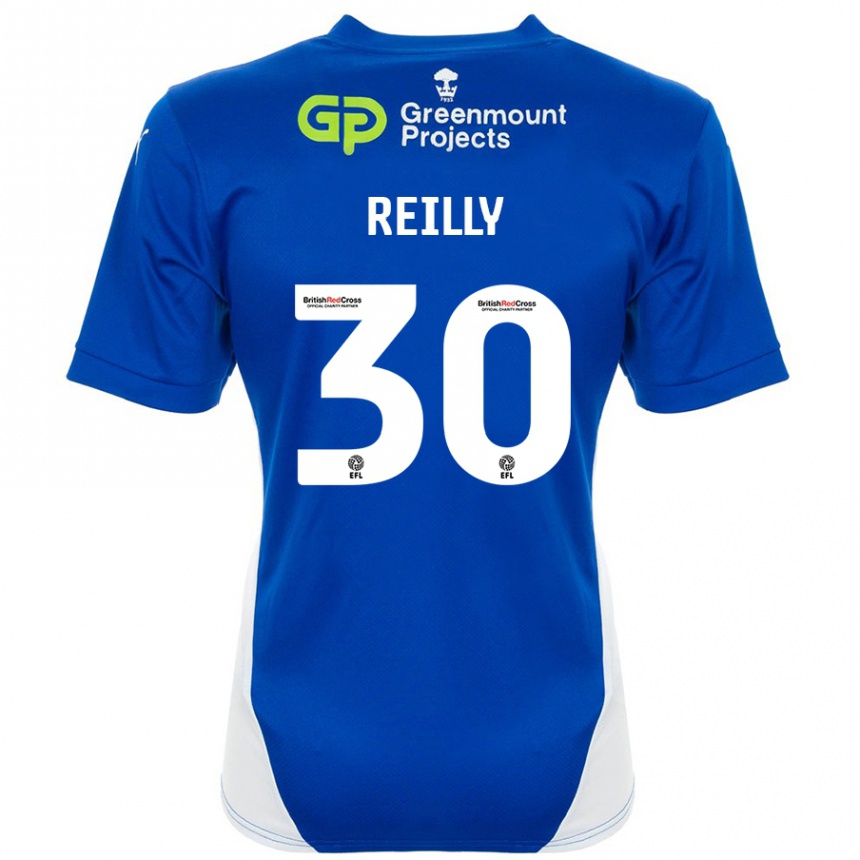 גברים כדורגל Jack Reilly #30 כחול לבן ג'רזי ביתית 2024/25