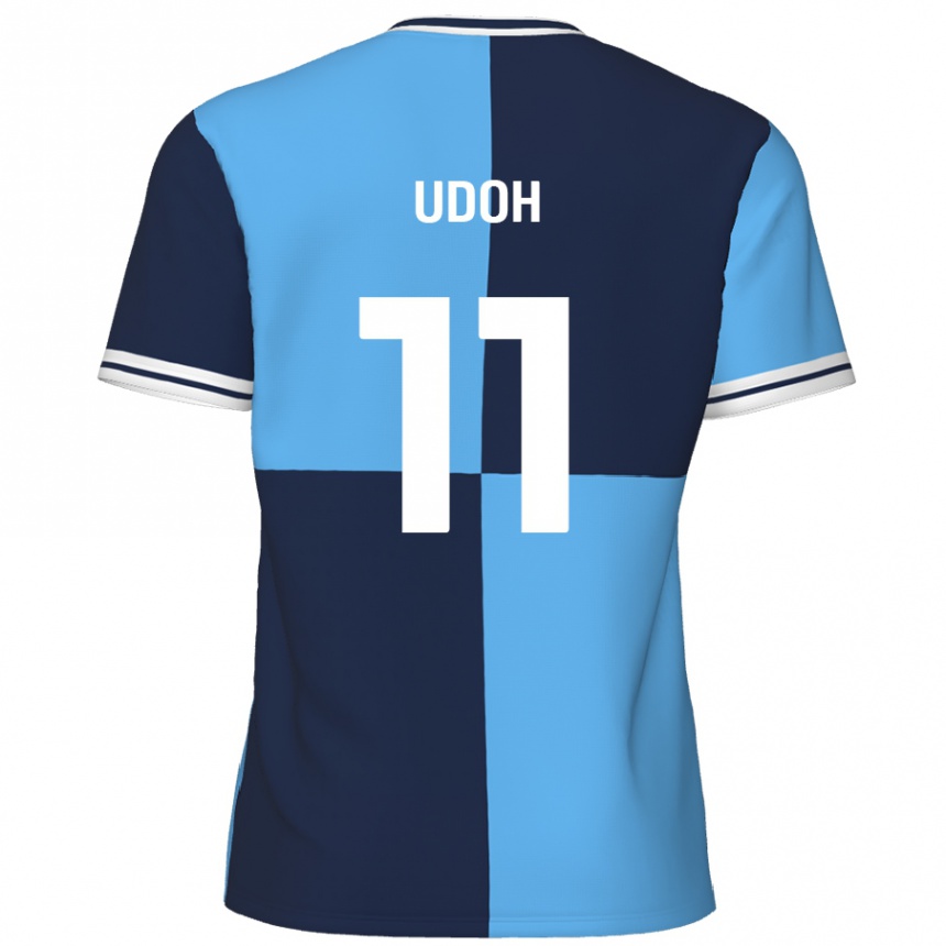 גברים כדורגל דניאל יודו #11 כחול שמיים כחול כהה ג'רזי ביתית 2024/25