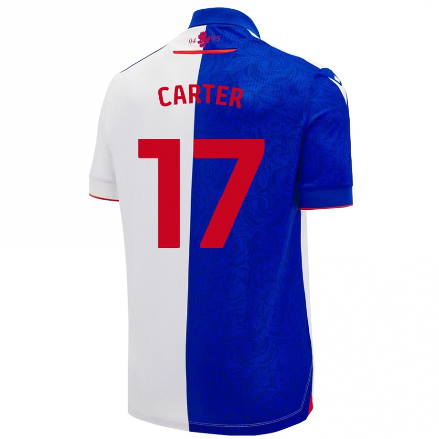 גברים כדורגל Hayden Carter #17 שמיים כחול לבן ג'רזי ביתית 2024/25