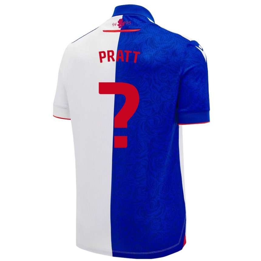 גברים כדורגל George Pratt #0 שמיים כחול לבן ג'רזי ביתית 2024/25